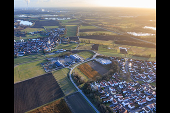 Aerial view of Erlenhof Neupotz in Neupotz in the state Rhineland-Palatinate, Germany