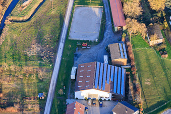 Aerial photograpy of Erlenhof Neupotz in Neupotz in the state Rhineland-Palatinate, Germany