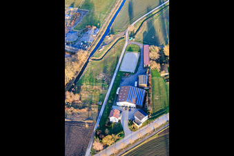 Oblique view of Erlenhof Neupotz in Neupotz in the state Rhineland-Palatinate, Germany