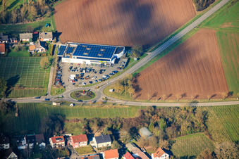 EDEKA Paul in the district Appenhofen in Billigheim-Ingenheim in the state Rhineland-Palatinate, Germany from above