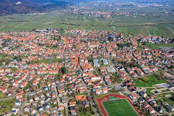 From the south in Maikammer in the state Rhineland-Palatinate, Germany