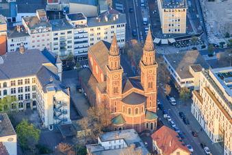 St. Ludwig Church on Wredestraße in the district Mitte in Ludwigshafen am Rhein in the state Rhineland-Palatinate, Germany