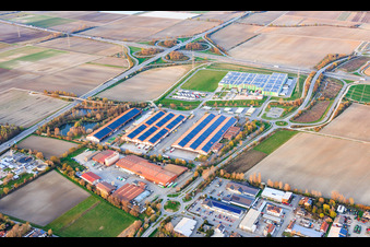 Halls of the Pfalzmarkt for fruit and vegetables eG in Mutterstadt in the state Rhineland-Palatinate, Germany