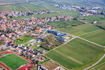 Sports park Maikammer with Kalmit sports hall and Gebrüder-Ullrich-Realschule plus in Maikammer in the state Rhineland-Palatinate, Germany