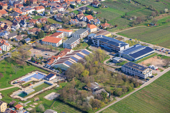 Sports park Maikammer with Kalmit sports hall and Gebrüder-Ullrich-Realschule plus in Maikammer in the state Rhineland-Palatinate, Germany