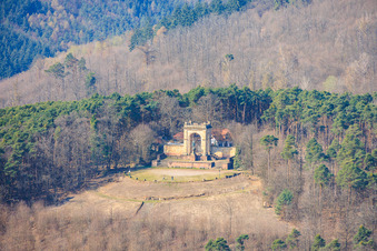 Cleared platform in front of the renovated Victory and Peace Monument in Edenkoben in the state Rhineland-Palatinate, Germany