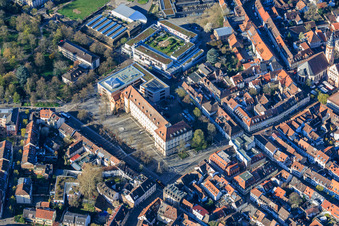 Karlsburg (Carlsburg) and Scheck-in-Center Durlach at the Weiherhofhalle in the district Durlach in Karlsruhe in the state Baden-Wuerttemberg, Germany