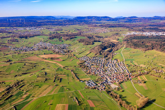 From the northeast in the district Weiler in Keltern in the state Baden-Wuerttemberg, Germany