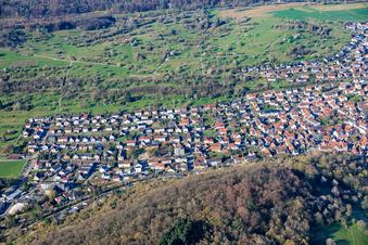 From the east in the district Dietlingen in Keltern in the state Baden-Wuerttemberg, Germany