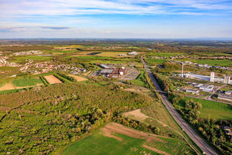 Route of the Autoroute de l'Est southeastwards past the Centre commercial B'EST shopping center in Farébersviller in the state Moselle, France