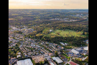 American Military Cemetery and Memorial Site of Saint-Avold between Power Plant and City in the district Forêts de Zang et du Steinberg in Saint-Avold in the state Moselle, France