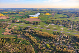 Runway of the former Grostenquin military airfield from the northeast in Bistroff in the state Moselle, France