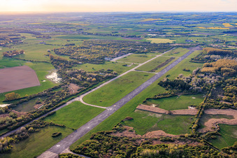 Runway of the former Grostenquin military airfield from the east in Bistroff in the state Moselle, France