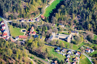 Monastery Paulinzella with rented land, hunting lodge and monastery ruins in the district Paulinzella in Königsee in the state Thuringia, Germany