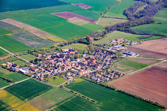Village view from the south in Milda in the state Thuringia, Germany