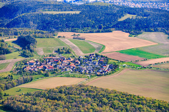 Village view from the southwest in the district Oßmaritz in Bucha in the state Thuringia, Germany