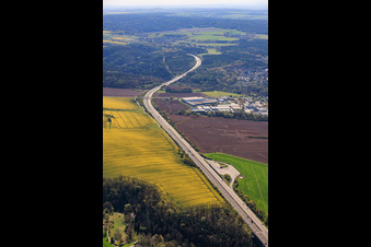 The A4 motorway continues eastwards past the Rodablick South parking area. in the district Gernewitz in Stadtroda in the state Thuringia, Germany
