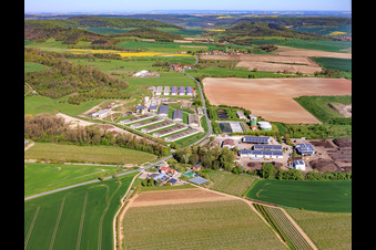 Industrial area Zinna with compost heaps of GEMES Abfallentsorgung und Recycling GmbH in the district Zinna in Schöngleina in the state Thuringia, Germany