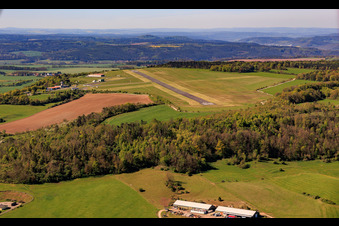 Runway of Jena Airport-Schöngleina from the northeast in Schöngleina in the state Thuringia, Germany