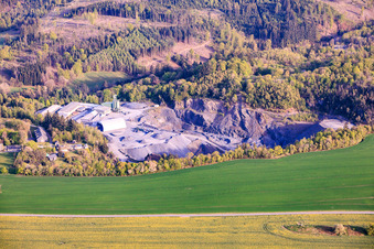 Open-cast mine of Debus Schiefer GmbH at the Laura concentration camp memorial in the district Schmiedebach in Lehesten in the state Thuringia, Germany