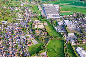 Overview of locations from the west including Maschinen-Grupp GmbH - Location Sonnefeld in Sonnefeld in the state Bavaria, Germany