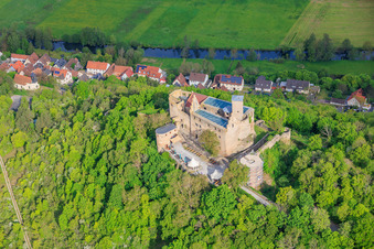 Trimburg Castle from the southeast in the district Trimberg in Elfershausen in the state Bavaria, Germany