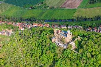 Trimburg Castle from the southeast in the district Trimberg in Elfershausen in the state Bavaria, Germany