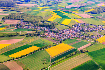 From the west in the district Büchold in Arnstein in the state Bavaria, Germany