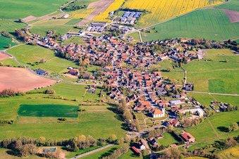 From the south in the district Hellingen in Heldburg in the state Thuringia, Germany