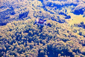 German Castle Museum Veste Heldburg with castle restaurant, cafe, wedding venue and castle chapel - Franconian light in Heldburg in the state Thuringia, Germany