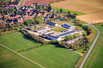 Large agricultural operation in the south on the B85 in the district Neckeroda in Blankenhain in the state Thuringia, Germany