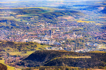 City view from the southwest in the district Jena-Süd in Jena in the state Thuringia, Germany