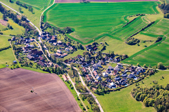 Village view from the northwest in the district Schirnewitz in Altenberga in the state Thuringia, Germany