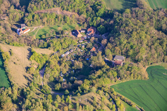 Totenstein in the Orla Valley with holiday apartment Kupferhammer - Jörg Rüdiger and Harrasmühle in Lausnitz bei Neustadt an der Orla in the state Thuringia, Germany