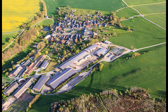 Village view from the north with Agrar GmbH Dorfilm in the district Dorfilm in Leutenberg in the state Thuringia, Germany