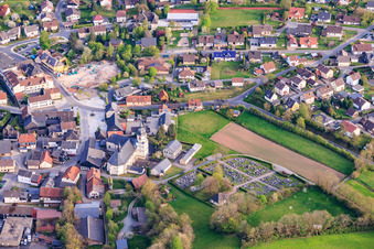 Cemetery and Church of St. Bartholomew in the district Rothenkirchen in Pressig in the state Bavaria, Germany
