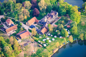 Oberau Castle on Lake Mittelsee and Oberau Sailing and Motorboat School - Werner Dorbert in Bad Staffelstein in the state Bavaria, Germany