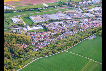 Industrial area Ob. Altach with allmilmö Küchen GmbH & Co. KG in Zeil am Main in the state Bavaria, Germany