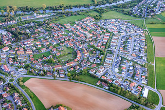 Rückelstraße and new development area Geschwister-Scholl-Ring in Haßfurt in the state Bavaria, Germany