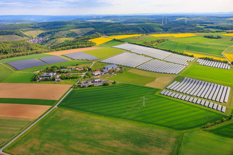 Solar park Ramsthal at Zehntfreyhof in Ramsthal in the state Bavaria, Germany