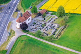 Holy Cross (Chapel of the Cross) on the B287 in the district Machtilshausen in Elfershausen in the state Bavaria, Germany