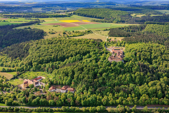 Saaleck Castle, Bavarian Music Academy Hammelburg and former monastery church in the old town in Hammelburg in the state Bavaria, Germany