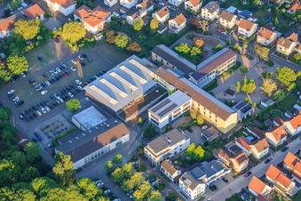 Herxheim Primary School, fairground, sports hall and Elmar-Weiller-Festhalle Herxheim in Herxheim bei Landau in the state Rhineland-Palatinate, Germany