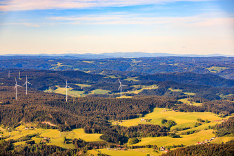 Wind farm from the northeast in Schiltach in the state Baden-Wuerttemberg, Germany