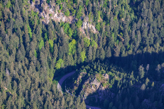 Rocks in the Black Forest along the L715 in the district Tennenbronn in Schramberg in the state Baden-Wuerttemberg, Germany