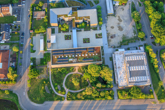 New building and school garden of the Integrated Comprehensive School Kandel in Kandel in the state Rhineland-Palatinate, Germany