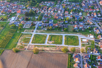 First construction site in the new development area Im Kirschgarten in Winden in the state Rhineland-Palatinate, Germany