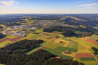 From the north in the district Sulgen in Schramberg in the state Baden-Wuerttemberg, Germany