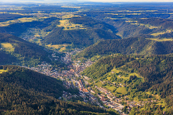 City view in the Black Forest valley from the north in Schramberg in the state Baden-Wuerttemberg, Germany
