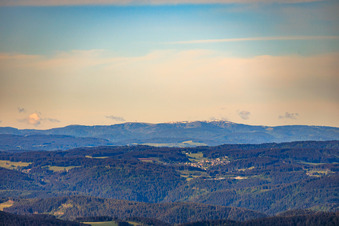 Snow on the Feldberg in mid-May from the northeast in the district Rinken in Hinterzarten in the state Baden-Wuerttemberg, Germany